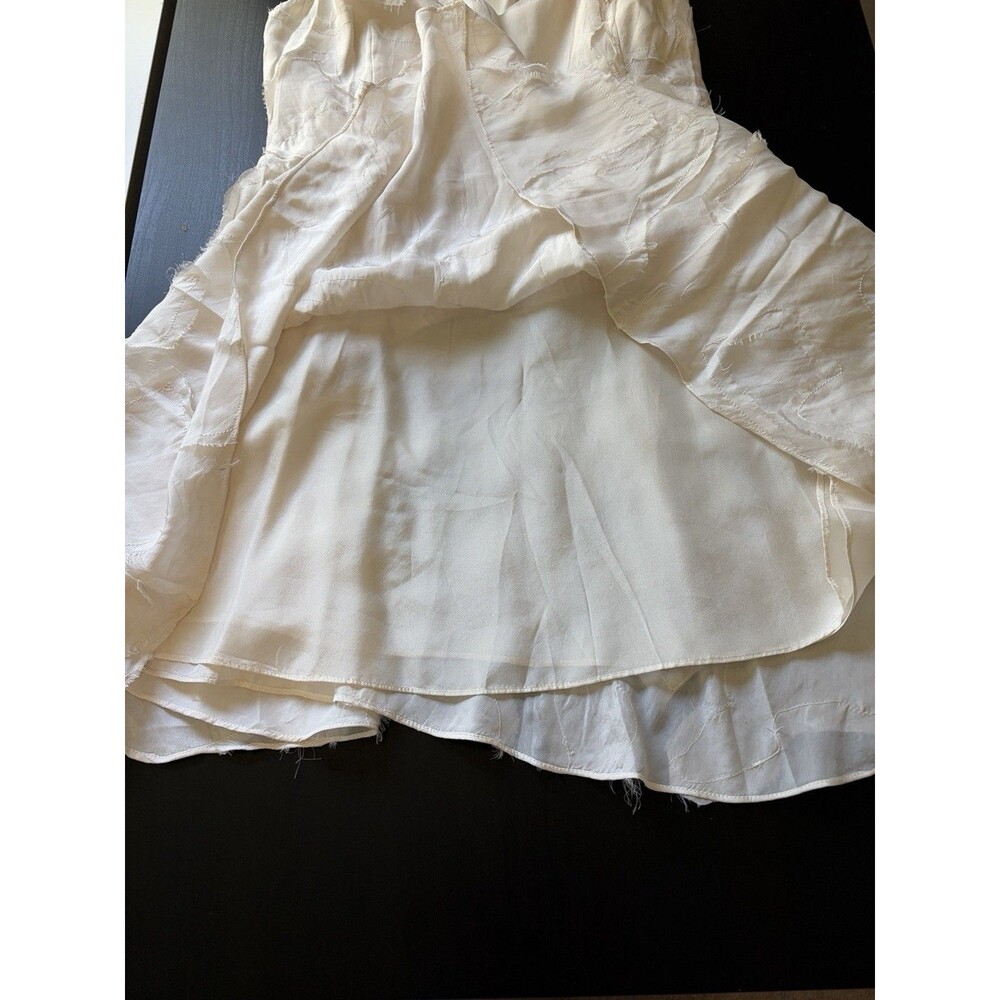 Misha 100% Silk Ivory Textured Dress Sz 8 Bridal Rehearsal Court Initiation Grad - Picture 8 of 12